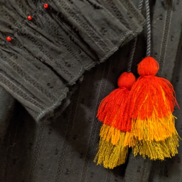 NWT blue boho flowy embroidered top small - Picture 3 of 4